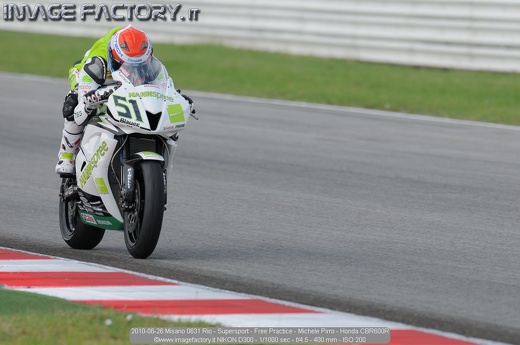2010-06-26 Misano 0631 Rio - Supersport - Free Practice - Michele Pirro - Honda CBR600R